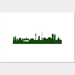 BERLIN skyline in forest green Posters and Art